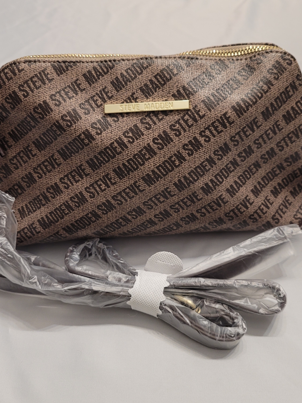 Steve Madden BTERESAA Brown Monogram Crossbody Bag NWOT